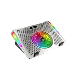 Base Enfriadora Froost Epic BE670, Altura Ajustable 5 Niveles, Laptop de 15.6 pulg, 5 Ventiladores, 10 Modos de Iluminacion