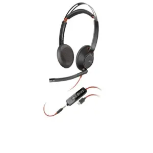 DIADEMA HP POLY 8X231AA BLACKWIRE C5220/ ALAMBRICA BINAURAL USB-A USB-C 3,5MM MICROFONO CANCELACION DE RUIDO ALMOHADILLAS DE VINIPIEL CONTROL DE LLAMADAS COLOR NEGRO CON NARANJA