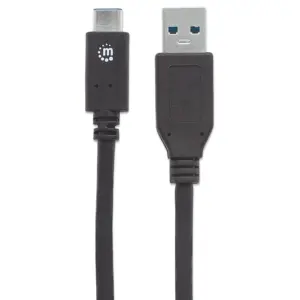 CABLE USB,MANHATTAN,353373,-C V3.1, C-A 1.0M NEGRO