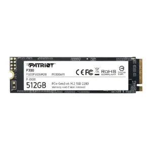 UNIDAD DE ESTADO SOLIDO INTERNO PATRIOT P300 512GB M.2 2280 NVME PCIE GEN 3X4 LECT.2100 ESCRIT.1650 MBS PC LAPTOP MINIPC