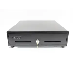 Cajon de Dinero Ec Line Junior Ec-G5100-Ii Negro Compartimentos 4 Billetes 8 Monedas RJ11