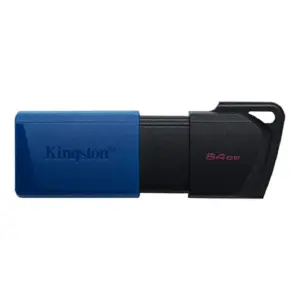 MEMORIA FLASH USB KINGSTON DATA TRAVELER EXODIA M 64GB GEN 1 3.2 GEN 1 C/TAPA MÓVIL NEGRO + AZUL (DTXM/64GB)
