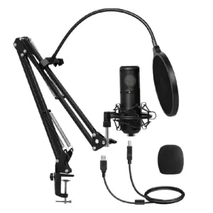 MICROFONO GAMER BALAM RUSH STELAR MC970 / USB / PUERTO XLR / UNIDIRECCIONAL / CON SOPORTE DE BRAZO / FILTRO ANTI POP / ROTACION 360 / NEGRO / BR-932967