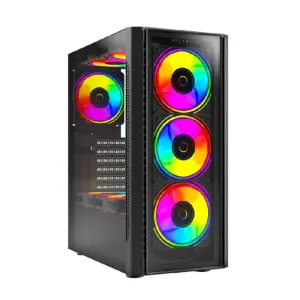 GABINETE GAMER BALAM RUSH DRAGONFLY CRYSTALGM745 / MEDIA TORRE / ATX, MICRO ATX, MINI ITX / VENTILADOR RGB / PANEL CRISTAL TEMPLADO, METAL / NEGRO / BR-935968