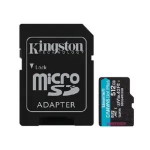 Memoria Flash Micro SD Kingston SDXC Canvas Go Plus 512GB 200MB-S Uhs-I U3 V30 C-Adaptador SDCG4-512GB