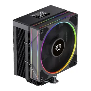ENFRIAMIENTO DE AIRE GAMER BALAM RUSH HELIUX PRO HEX55 / DISPLAY PARA MONITOREO DE TEMPERATURA + RGB / 4 PIPAS / TDP 220 W / COMPATIBILIDAD AMD + INTEL / NEGRO / BR-941983