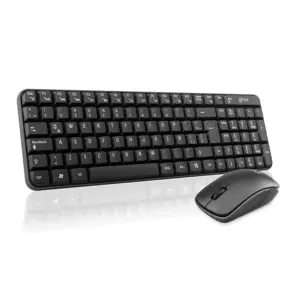 Combo Teclado Multimedia y Mouse Óptico Ghia, GT4000BB, Inalámbrico, Receptor USB, Negro
