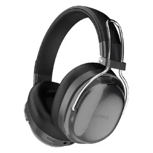 AUDIFONOS ACTECK LUXE PURE HP730 / DIADEMA / INALAMBRICOS BT 5.4 / BATERIA 75 HRS / 20 HZ A 20 KHZ / CANCELACION ACTIVA DE RUIDO / MICROFONO OMNIDIRECCIONAL / MEMORY FOAM / NEGRO / AC-940870