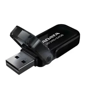 MEMORIA ADATA 64GB USB 2.0 UV240 NEGRO (AUV240-64G-RBK)