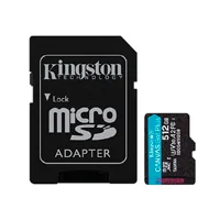 Memoria Flash Micro SD Kingston SDXC Canvas Go Plus 512GB 200MB-S Uhs-I U3 V30 C-Adaptador SDCG4-512GB