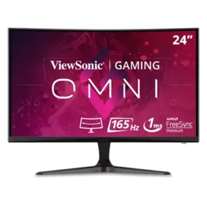 MONITOR LED VIEWSONIC GAMER 24 PULGADAS / FULL HD 1920X1080P / HDMI / DISPLAY PORT/ FREESYNC / CURVO 1500R / 165 HZ / 1 MS /BOCINAS INTEGRADAS/ 3 AÑOS DE GARANTIA