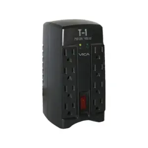 REGULADOR ELECTRONICO DE VOLTAJE VICA T1 750VA 400WATTS 8 NEMA 5-15R (4/4), 3 AÑOS DE GARANTIA