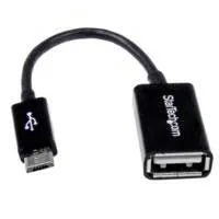 Cable Adaptador de 12cm Micro USB Macho a USB a Hembra Otg para Tablets Smartphones Telfonos Inteligentes Negro Startech.com Mod