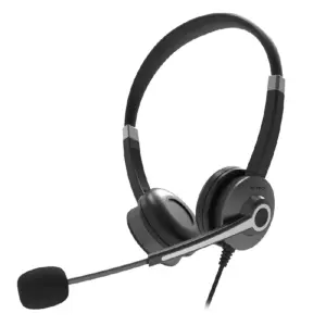 AUDIFONOS ACTECK CENTRIC PRO HP640 / ALAMBRICOS / DIADEMA PARA CONFERENCIA / USB / MICROFONO FLEXIBLE / 4 BOTONES CONTROLADORES / NEGRO / AC-935319