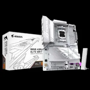 TARJETA MADRE GIGABYTE B850 A ELITE WF7 ICE / SOCKET AMD AM5 / DDR5 8200 MT/S / WIFI 7 / BT 5.4 / ATX / GAMER