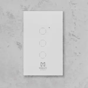 Apagador Inteligente de Pared Mirati de 3 Apagadores Touch WiFi 2.4Hz Bluetooth, Compatible con Android E Ios
