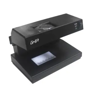 LAMPARA DETECTORA DE BILLETES FALSOS Y DOCUMENTOS OFICIALES GHIA GLUV1 / LUZ UV / NEGRA