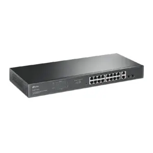 SWITCH |TP-LINK | TL-SG1218MPE | 16 PUERTOS RJ45 GIGABIT 10/100/1000 MBPS POE CON 2 PUERTOS RJ45 GIGABIT Y 2 RANURAS SFP GIGABIT COMBO |  ADMINISTRABLE | PARA RACK 19 PULGADAS