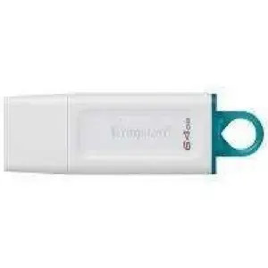 MEMORIA FLASH USB KINGSTON DATA TRAVELER EXODIA 64GB GEN 1 3.2 TIPO A BLANCO C/ANILLO AZUL KC-U2G64-5R