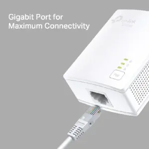 Adaptador Powerline, TP-Link, Tl-PA7017, Kit 2 Pzas Alámbrico a 1000MBPS con 1 RJ45 10-100-1000 Soporta Hasta 300m de Cable