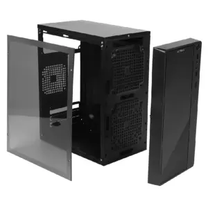 GABINETE ACTECK KIOTO GC220 / MICRO ATX SLIM / MICRO ATX, MINI ITX / FUENTE 500W / PANEL ACRILICO, METAL / NEGRO / AC-933063