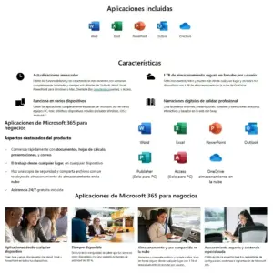Esd Microsoft 365 Apps For Business, Suscripcion Anual, Descarga Digital, 1 Usuario, 5 Dispositivos