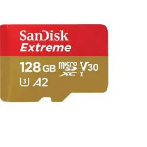 MEMORIA SANDISK MICRO SDXC 128GB EXTREME 190MB/S 4K CLASE 10 A2 V30 C/ADAPTADOR SDSQXAA-128G-GN6MA