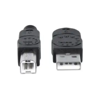 CABLE USB, MANHATTAN,306218, V2.0 A-B  0.9M, NEGRO