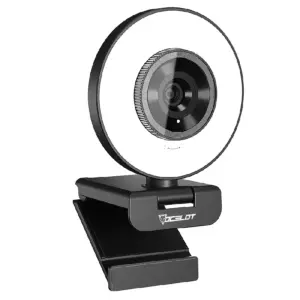 Cámara Web Ocelot Gaming Iris-W1, Full HD, 60FPS, Aro de Luz 3 Tonalidades, USB, Color Negro