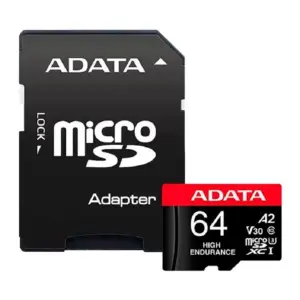MEMORIA ADATA MICRO SDXC/SDHC 64GB UHS-I VIDEOVIGILANCIA 24/7 100MB/80MB 4K CLASE 10 U3 V30 A2 C/ADAPTADOR (AUSDX64GUI3V30SHA2-RA1)