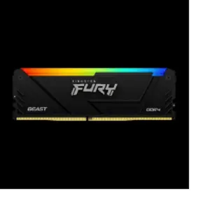 MEMORIA RAM KINGSTON DIMM DDR4 16GB 3200MT/S FURY BEAST BLACK XMP RGB CL16 288PIN 1.35V C/DISIPADOR DE CALOR P/PC/GAMER/ALTO RENDIMIENTO KF432C16BB2A/16