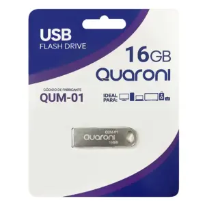 MEMORIA QUARONI 16GB USB METALICA USB 2.0 COMPATIBLE CON ANDROID/WINDOWS/MAC