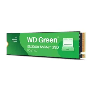UNIDAD DE ESTADO SOLIDO SSD INTERNO WD GREEN SN3000 500GB M.2 2280 NVME PCIE GEN4 X4 LECT.5000MBS ESCRIT.4100MBS PC LAPTOP MINIPC WDS500G4G0E-00CPS0