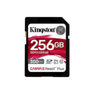 MEMORIA FLASH SD KINGSTON SDXC CANVAS REACT PLUS 256GB 300R/260W UHS-II U3 V90 (SDR/256GB)