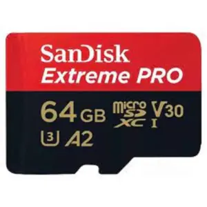 MEMORIA SANDISK MICRO SDXC 64GB EXTREME PRO 200MB/S 4K CLASE 10 A2 V30 C/ADAPTADOR SDSQXCU-064G-GN6MA
