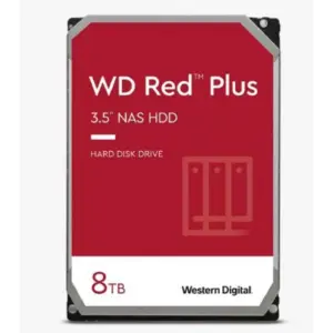 DISCO DURO INTERNO WD RED PLUS 8TB 3.5 ESCRITORIO SATA3 6GB/S 256MB 5640RPM 24X7 HOTPLUG NAS 1-8 BAHIAS WD80EFPX
