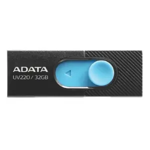 MEMORIA ADATA 32GB USB 2.0 UV220 RETRACTIL NEGRO-AZUL (AUV220-32G-RBKBL)