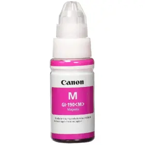 BOTELLA DE TINTA CANON GI-190 MAGENTA,RENDIMIENTO 7,000 PAGINAS,COMPATIBLE G1100,G2100,G3100,G4100