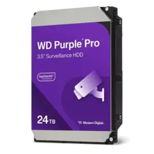 DISCO DURO INTERNO WD PURPLE PRO 24TB 3.5 ESCRITORIO SATA3 6GB/S 512MB 7200RPM 24X7 IA DVR NVR HASTA 64 CAMARAS  WD241PURP