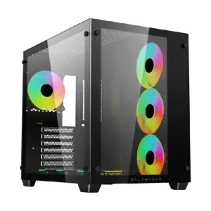 GABINETE GAMER BALAM RUSH TANK PRO GM930 / ATX - MINI TORRE / MICRO ATX - MINI ITX / PANEL CRISTAL TEMPLADO REMOVIBLE / VENTILADOR RGB / MALLA METALICA / 2 X SSD - 2 X HDD / NEGRO / BR-935944