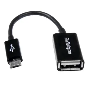 Cable Adaptador de 12cm Micro USB Macho a USB a Hembra Otg para Tablets Smartphones Telfonos Inteligentes Negro Startech.com Mod