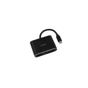 Adaptador Acteck Shift Plus AV420, USB C HDMI VGA, 4K, 10 Cm, Negro, Ac-934657