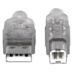 CABLE USB,MANHATTAN,345408, V2.0 A-B 5.0M PLATA