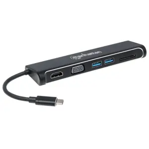 DOCKING,MANHATTAN,152631,4-1,USB-C A HDMI VGA 2 USB 3.1 LECTOR TARJETAS SD M-H