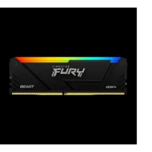 MEMORIA RAM KINGSTON DIMM DDR4 8GB 3200MT/S FURY BEAST BLACK XMP RGB CL16 288PIN 1.35V C/DISIPADOR DE CALOR P/PC/GAMER/ALTO RENDIMIENTO KF432C16BB2A/8