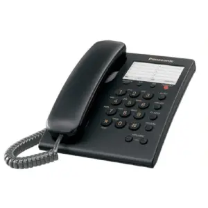 TELEFONO PANASONIC KX-TS550MEB ALAMBRICO BASICO UNILINEA CON MARCADOR RAPIDO DE 10 NUMEROS CONTROL DE VOLUMEN DE 4 NIVELES NEGRO