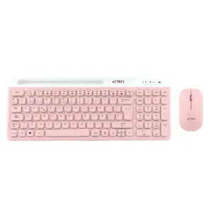 KIT ACTECK CREATOR VIRTUOS SILK MK720 / TECLADO Y MOUSE / INALAMBRICO / DUAL BT USB / RECARGABLE / ESPAÑOL / 100 TECLAS / MULTIMEDIA / RANURA P /DISPOSITIVOS / 4000 DPI / OPTICO / ROSA / AC-936279