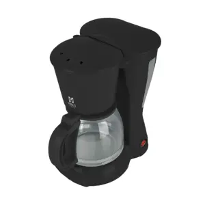 Cafetera Mirati, 1.2 L, 900W, Vaso Cristal, Filtro Lavable, Negro