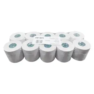 PAQUETE ROLLO PAPEL TERMICO GHIA PTG57N / 57X60 MM /PARA IMPRESORAS DE 58MM / REACCION NEGRO / 10 UNIDADES
