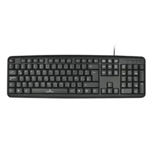TECLADO ALAMBRICO RESISTENTE A SALPICADURAS Y DERRAMES TECLAS DE MEMBRANA CONECTOR USB PERFECT CHOICE - NEGRO